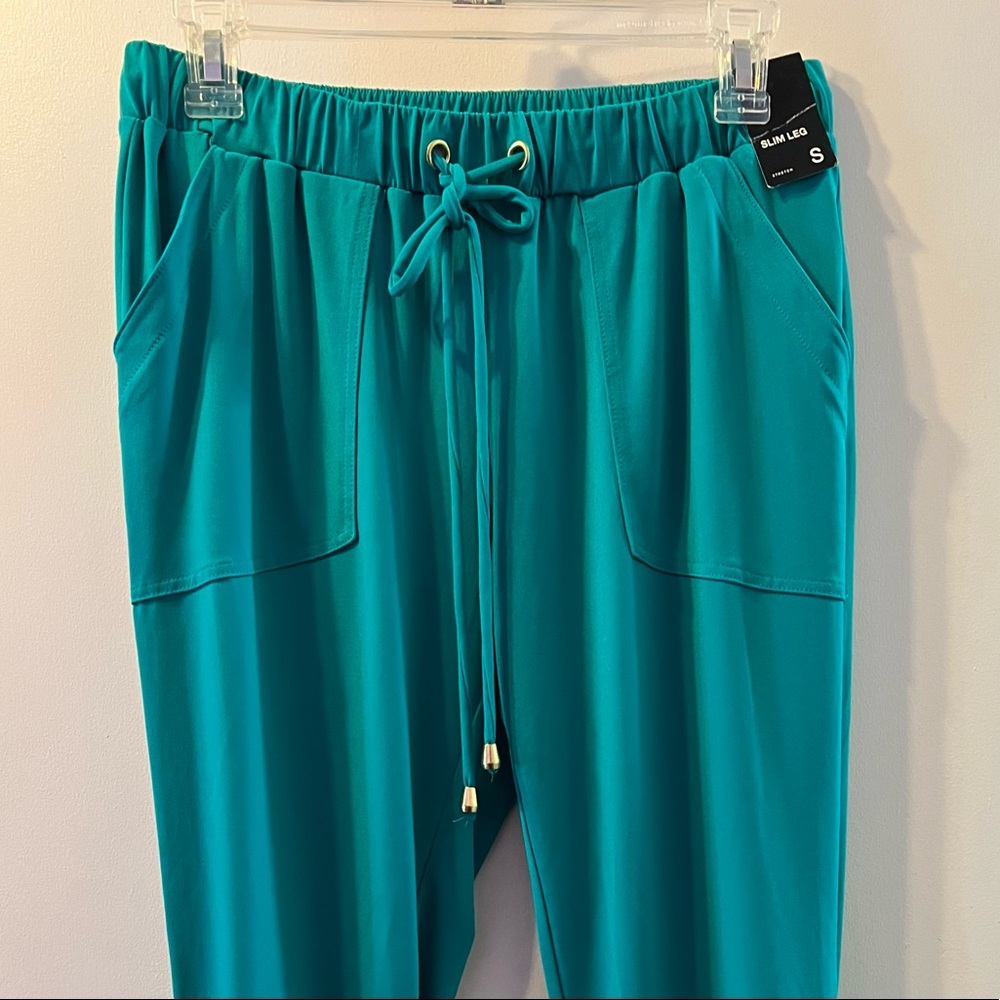New York & Company Slim Stretch Pants Jogger, Green, Small, NWT